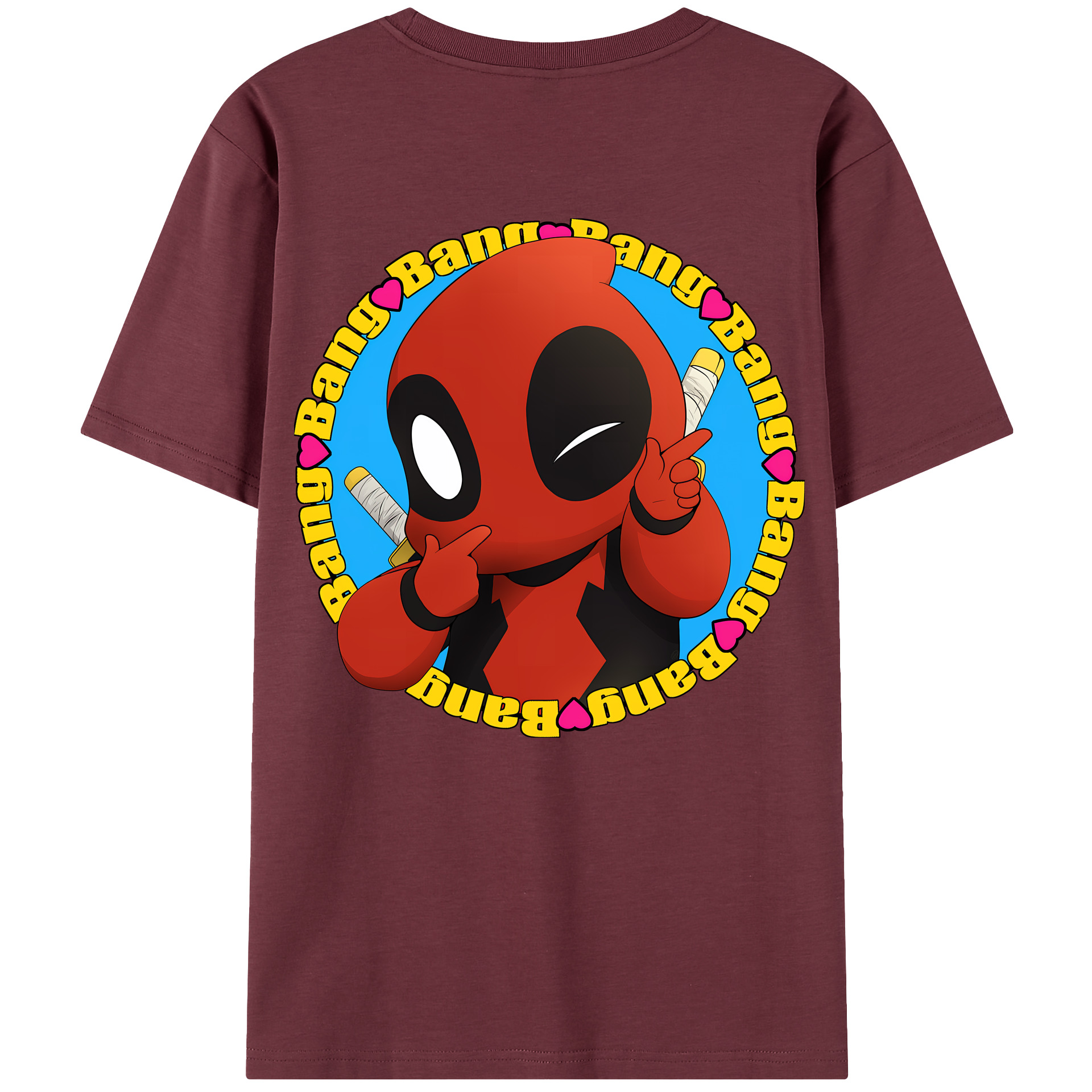 （画像用） Deadpool デッドプール 綿100％半袖Tシャツ（背面プリント）
